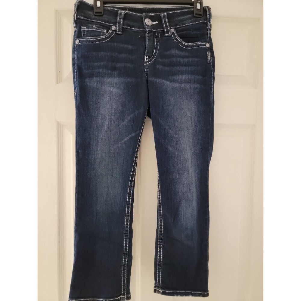 Silver Jeans Co Dark Wash Blue Jeans Suki Capri Size 27x22.5